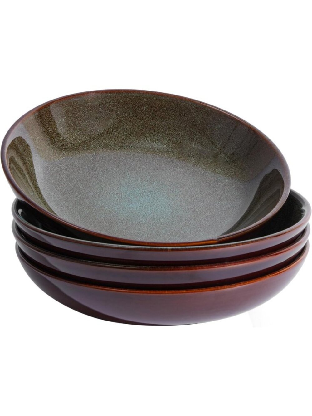 Set of 4 Large Ceramic Pasta Bowls - 32 Oz Stoneware for Salad, Soup & Fruit